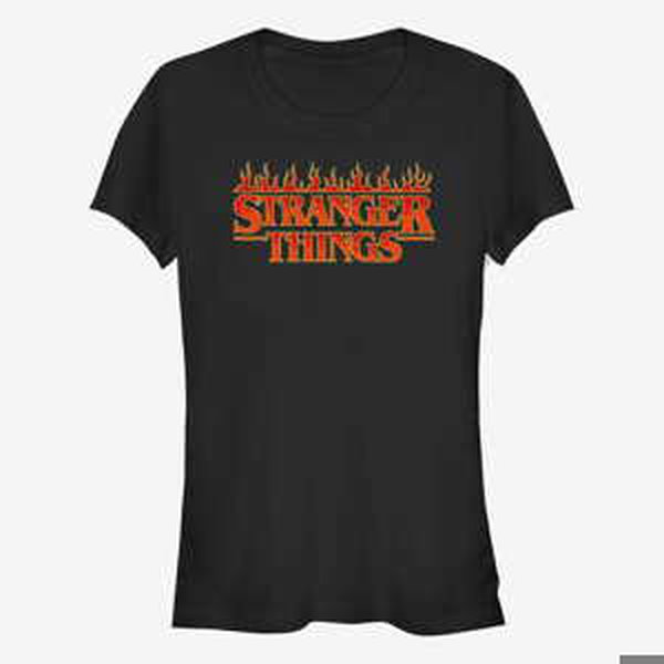 Queens Netflix Stranger Things - Fire Logo Women's T-Shirt Black