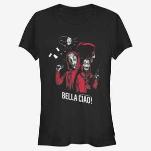 Queens Netflix Money Heist - Masked Zeppelin Group Women's T-Shirt Black