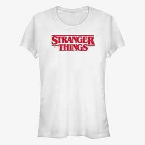 Queens Netflix Stranger Things - Christmas Lights Logo Women's T-Shirt White