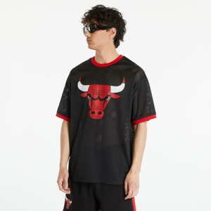 Tričko s krátkým rukávem New Era Chicago Bulls NBA Team Logo Mesh Oversized T-Shirt Black/ Front Door Red