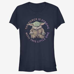 Queens Star Wars: The Mandalorian - Grogu Force Women's T-Shirt Navy Blue