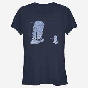 Queens Star Wars: The Mandalorian - GROGU R2 VINTAGE Women's T-Shirt Navy Blue