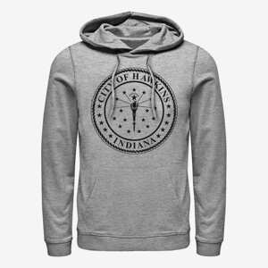 Queens Netflix Stranger Things - Hawkins City Seal Unisex Hoodie Heather Grey