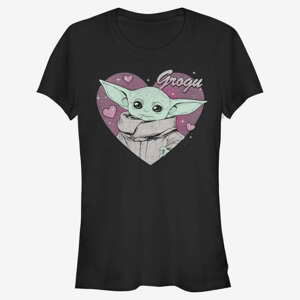 Queens Star Wars: The Mandalorian - Grogu Valentine Women's T-Shirt Black