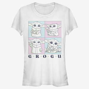 Queens Star Wars: The Mandalorian - GROGU CUTE BOXUP Women's T-Shirt White