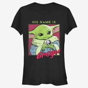 Queens Star Wars: The Mandalorian - His Name is Grogu Women's T-Shirt Black