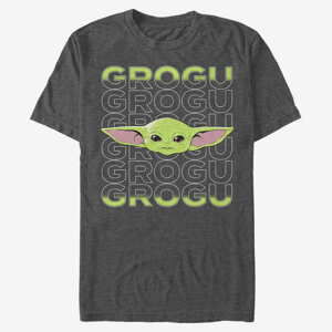 Queens Star Wars: The Mandalorian - GROGU BIG FACE Unisex T-Shirt Dark Heather Grey