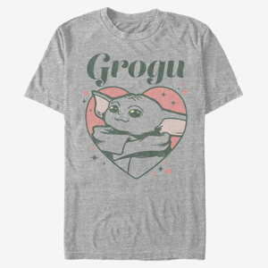 Queens Star Wars: The Mandalorian - GROGU HEART Unisex T-Shirt Heather Grey