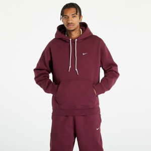 Mikina Nike Solo Swoosh Men's Fleece Pullover Hoodie Night Maroon/ White