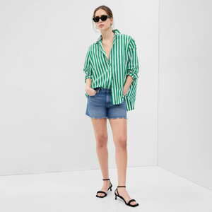 GAP The Big Shirt - Button Back Green Stripe