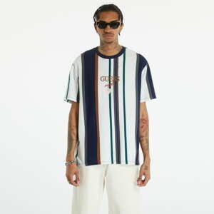 Tričko s krátkým rukávem GUESS Go Brandt Stripe Tee White Peaks Multi