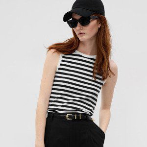 GAP Sleeveless Modal Shell Black White Stripe