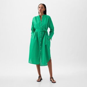 Šaty GAP Longsleeve Linen Maxi Dress Simply Green 17-5936 M