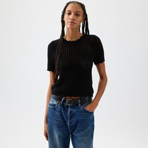 GAP Shortsleeve Crochet Tee True Black V2