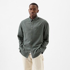 GAP Longsleeve Standard-Fit Oxford Logo Shirt Laurel Wreath Green 17-6