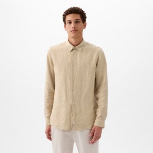 Košile GAP Longsleeve Linen Shirt Oatmeal Heather B2297 L