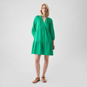 GAP Longsleeve Gauze Mini Dress Simply Green 17-5936