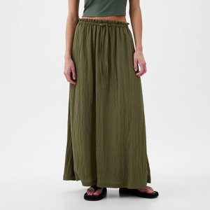 GAP Paperbag Pull On Maxi Skirt Ripe Olive