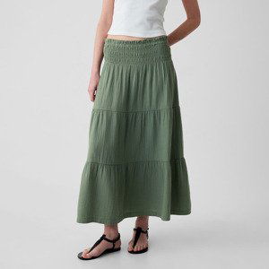 Sukně GAP Pull On Gauze Maxi Skirt Laurel Wreath Green 17-6 XS