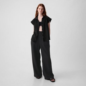 GAP Gauze Wide Leg Pants Black