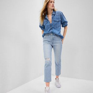 GAP Denim Pants Straight - High Rise Light Destroy