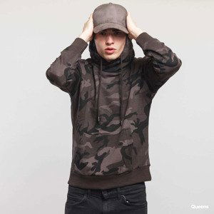 Urban Classics High Neck Camo Hoody Dark Camo Grey