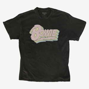 Queens Revival Tee - David Bowie Pastel Logo Unisex T-Shirt Black