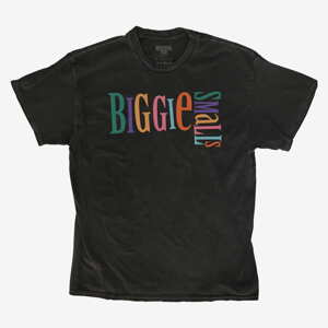 Queens Revival Tee - Biggie Smalls Colour Text Logo Unisex T-Shirt Black