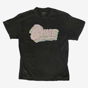 Queens Revival Tee - David Bowie Pastel Logo Unisex T-Shirt Black