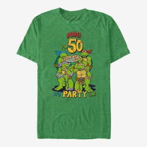 Queens Nickelodeon Teenage Mutant Ninja Turtles - Ninja Birthday 50 Unisex T-Shirt Retro Heather Green