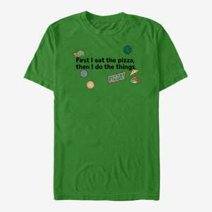 Queens Nickelodeon Teenage Mutant Ninja Turtles - Pizza First Things Second Unisex T-Shirt Kelly Green