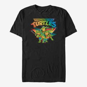 Queens Nickelodeon Teenage Mutant Ninja Turtles - Rainbow Turtle Group Unisex T-Shirt Black
