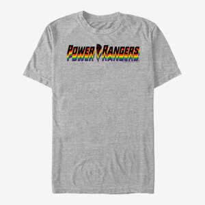 Queens Hasbro Vault Power Rangers - Power Ranger Rainbow Stacked Unisex T-Shirt Heather Grey