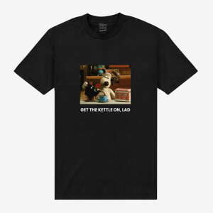 Queens WALLANCE AND GROMIT - get-the-kettle-on-lad-gromit Unisex T-Shirt Black