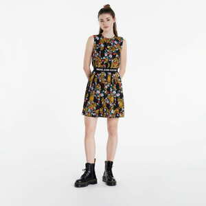 Šaty Versace Jeans Couture Light Crepe Print Sunflower Gar Dress Black