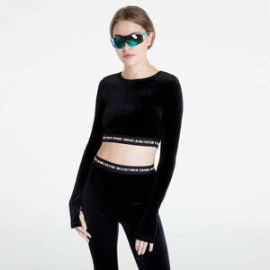 Dámský top Versace Jeans Couture Velvet Stretch T-Shirt Black