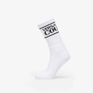 Ponožky Versace Jeans Couture Cotton Striped Logo Socks White/ Black