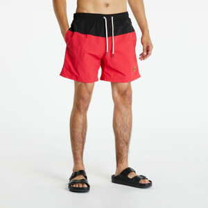 Urban Classics Block Swim Shorts Black/ Red