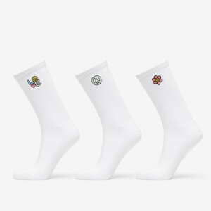 Ponožky Urban Classics Peace Icon Socks 3-Pack White