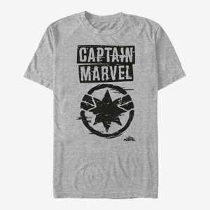 Queens Captain Marvel: Movie - Painted Logo Unisex T-Shirt Heather Grey