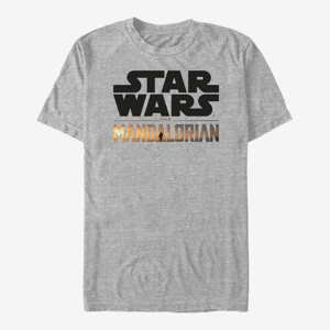Queens Star Wars: The Mandalorian - Stacked Logo Unisex T-Shirt Heather Grey
