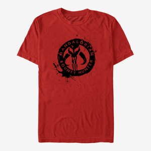 Queens Star Wars: The Mandalorian - Painted Skull Unisex T-Shirt Red