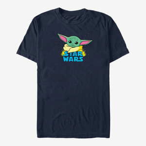 Queens Star Wars: The Mandalorian - The Child Profile Logo Unisex T-Shirt Navy Blue