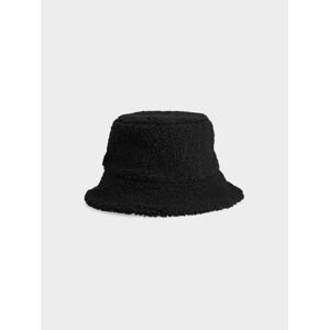 Dámský plyšový klobouk bucket hat - černý