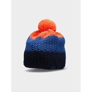 Pánská zimní čepice s vlnou - oranžová