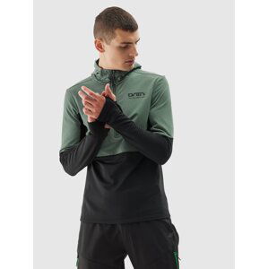 Pánský fleece regular s kapucí - olivový