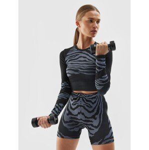 Dámské sportovní bezešvé tričko crop-top s dlouhými rukávy