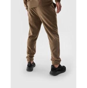 Pánské fleecové kalhoty jogger - hnědé