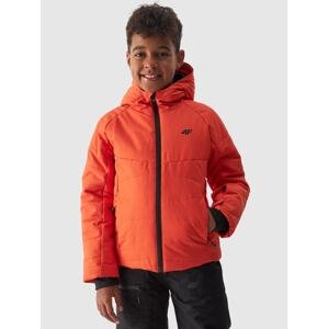Chlapecká lyžařská péřová bunda membrána 5000 - oranžová