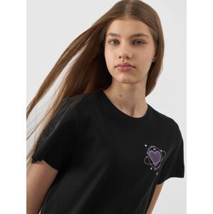 Dívčí tričko s potiskem - hluboce černé